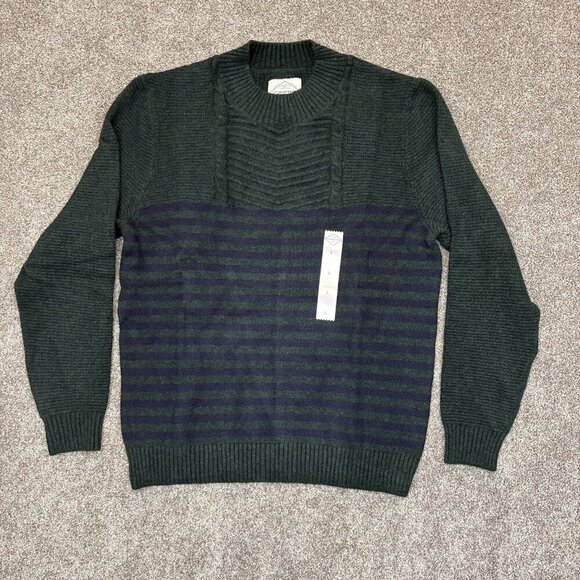St. John's Bay Men's Pullover Sweater Size L Green Crew Neck Long Sleeve NWT $48 - Picture 4 of 14